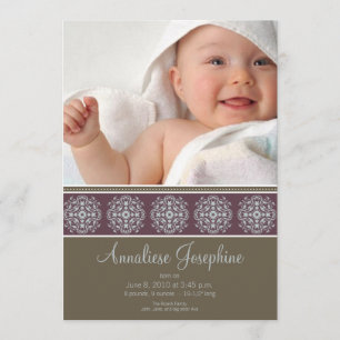 Elegante Viktorianische Briefmarke Geburtsankündig Ankündigung