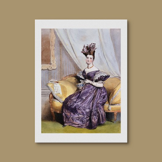 Elegante Viktorianische Dame mit Teacup - Vintage Poster