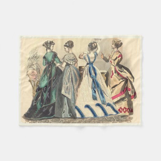 Elegante viktorianische Damen Fleecedecke (Vorderseite (Horizontal))