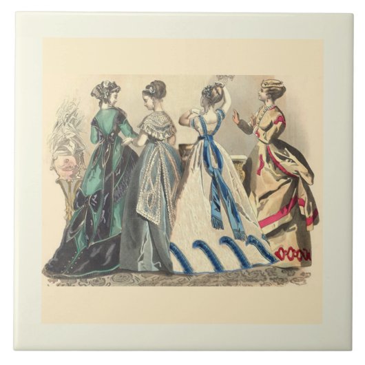 Elegante viktorianische Damen Fliese (Vorderseite)