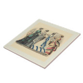 Elegante viktorianische Damen Fliese (Seite)