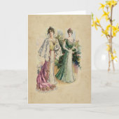 Elegante viktorianische Damen-Gruß-Karte Karte (Gelbe Blume)