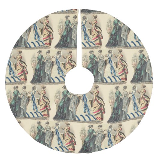 Elegante viktorianische Damen Polyester Weihnachtsbaumdecke (Vorderseite)