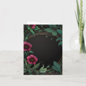 Elegante viktorianische, dunkelgrüne Rosa-Blüte Einladung (Rückseite)