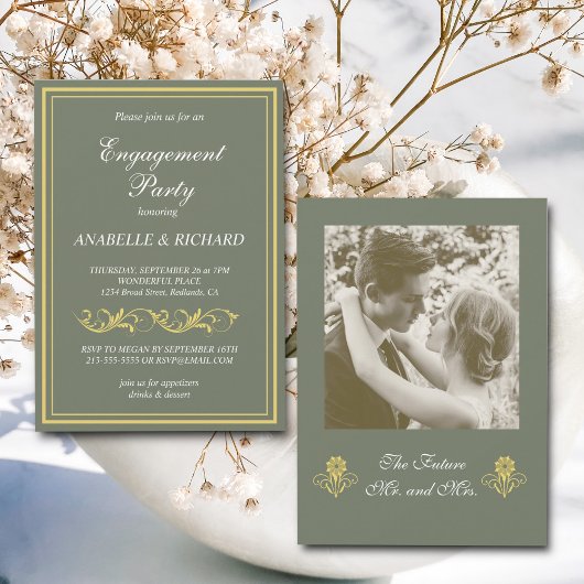 Elegante Viktorianische Einsatzpartei Einladung