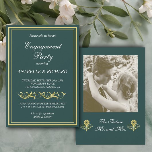 Elegante Viktorianische Einsatzpartei Einladung