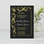 Elegante Viktorianische Empfang Hochzeit Einladung (Stehend Vorderseite)