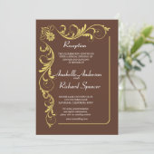 Elegante Viktorianische Empfang Hochzeit Einladung (Stehend Vorderseite)