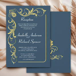 Elegante Viktorianische Empfang Hochzeit Einladung