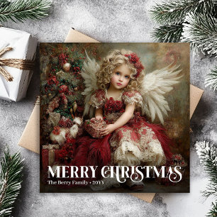 Elegante viktorianische Engels-Weihnachtsgrüße Feiertagskarte