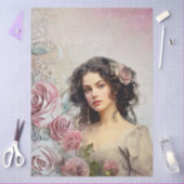 Elegante Viktorianische Era Lady Lavender Rose & S Seidenpapier (Basteln)