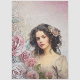 Elegante Viktorianische Era Lady Lavender Rose & S Seidenpapier