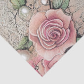 Elegante Viktorianische Era Lady Roses & Lace Seidenpapier (Ausschnitt)