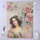 Elegante Viktorianische Era Lady Roses & Lace Seidenpapier (Basteln)