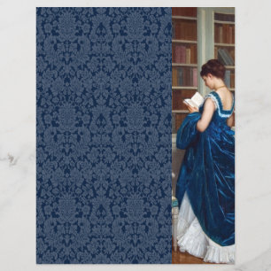 Elegante viktorianische Frau beim Lesen in der Bib