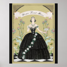 Elegante viktorianische gotische Dame weiße Rosen