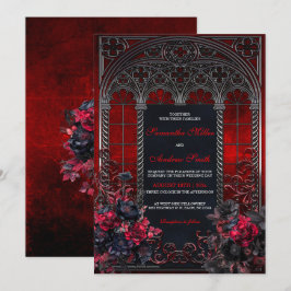 Elegante Viktorianische gotische Hochzeitseinladun Einladung