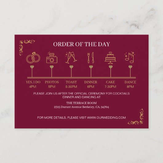 Elegante Viktorianische Hochzeit Begleitkarte (Vorderseite)