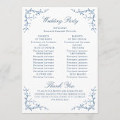 Elegante Viktorianische Hochzeit der Blauen Flora Programm (Rückseite)