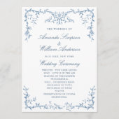 Elegante Viktorianische Hochzeit der Blauen Flora Programm (Vorderseite)