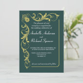 Elegante Viktorianische Hochzeit Einladung (Stehend Vorderseite)