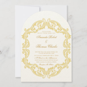 Elegante Viktorianische Hochzeit Einladung