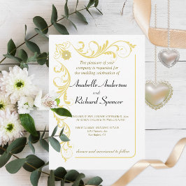 Elegante Viktorianische Hochzeit Einladung