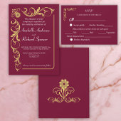 Elegante Viktorianische Hochzeit Einladung