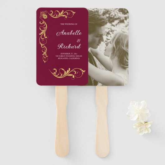 Elegante Viktorianische Hochzeit Fächer (Vorne und Hinten)