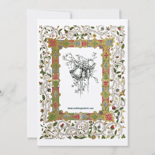 Elegante Viktorianische Hochzeit im Mittelalter 18 Einladung (Rückseite)