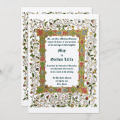 Elegante Viktorianische Hochzeit im Mittelalter 18 Einladung (Vorne/Hinten)