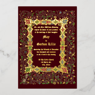 Elegante Viktorianische Hochzeit im Mittelalter 18 Folieneinladung