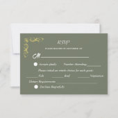 Elegante Viktorianische Hochzeit RSVP Karte (Vorderseite)