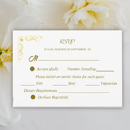 Elegante Viktorianische Hochzeit RSVP Karte