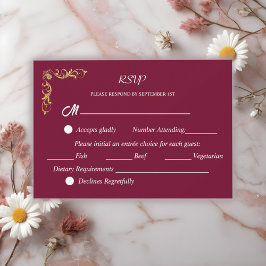 Elegante Viktorianische Hochzeit RSVP Karte