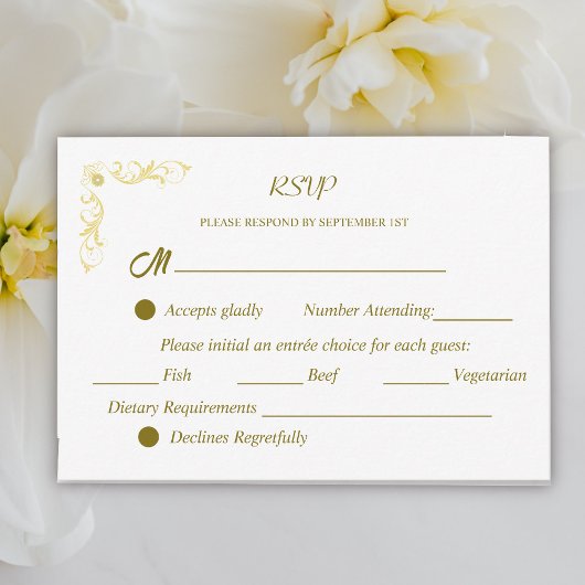 Elegante Viktorianische Hochzeit RSVP Karte