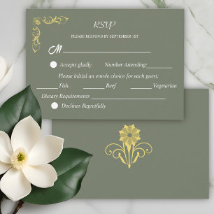 Elegante Viktorianische Hochzeit RSVP Karte