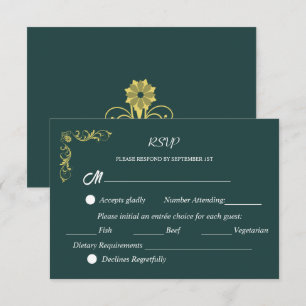 Elegante Viktorianische Hochzeit RSVP Karte