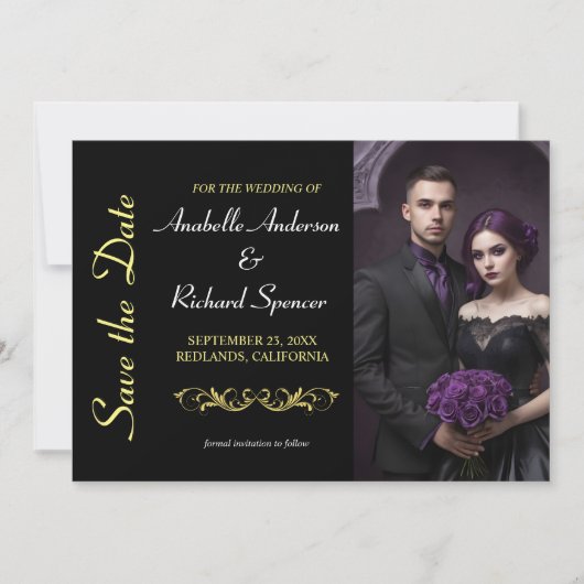 Elegante Viktorianische Hochzeit Save The Date (Vorderseite)