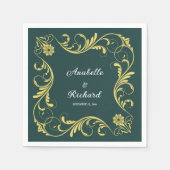 Elegante Viktorianische Hochzeit Serviette (Vorderseite)