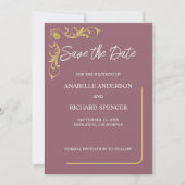 Elegante Viktorianische Hochzeit speichert das Dat Save The Date (Vorderseite)