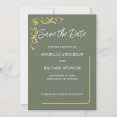 Elegante Viktorianische Hochzeit speichert das Dat Save The Date (Vorderseite)
