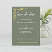 Elegante Viktorianische Hochzeit speichert das Dat Save The Date (Stehend Vorderseite)
