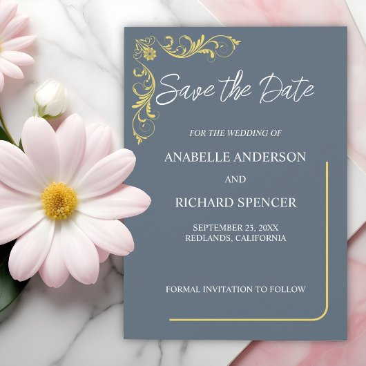 Elegante Viktorianische Hochzeit speichert das Dat Save The Date
