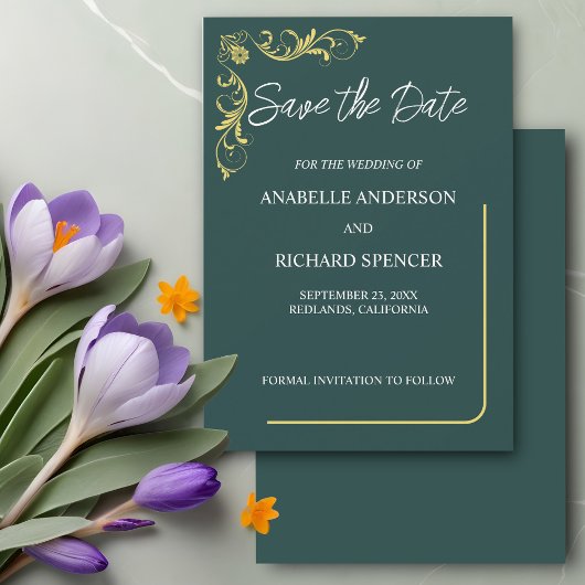 Elegante Viktorianische Hochzeit speichert das Dat Save The Date