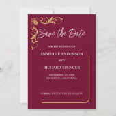 Elegante Viktorianische Hochzeit speichert das Dat Save The Date (Vorderseite)