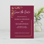 Elegante Viktorianische Hochzeit speichert das Dat Save The Date (Stehend Vorderseite)