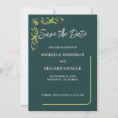 Elegante Viktorianische Hochzeit speichert das Dat Save The Date (Vorderseite)
