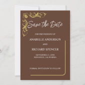 Elegante Viktorianische Hochzeit speichert das Dat Save The Date (Vorderseite)