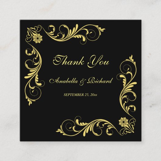 Elegante Viktorianische Hochzeit Vielen Dank Begleitkarte (Vorderseite)